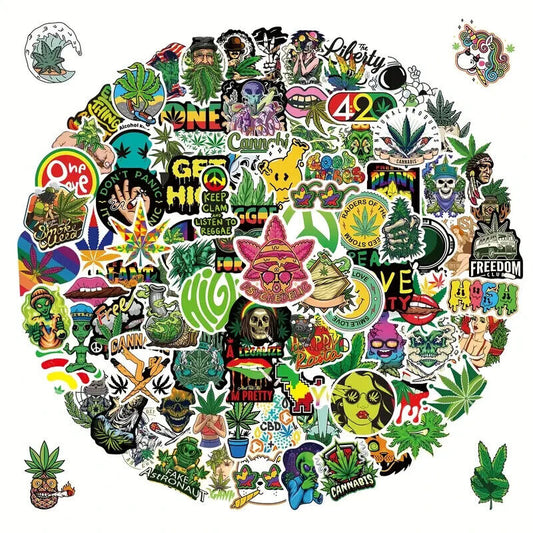 Assorted Plant Weed Herb Sticker Pack - 20 Pcs - Decals for Laptops Phones