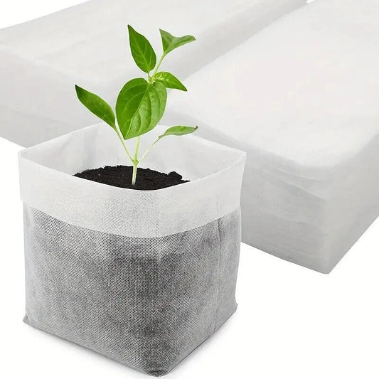 10x Plant Grow Bags Biodegradable Non-woven Fabric Nursery Bag Seedling Pot