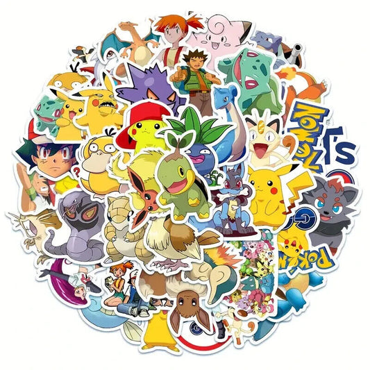 Assorted Pokemon Sticker Pack - 20 Pcs - Decals for Laptops Phones