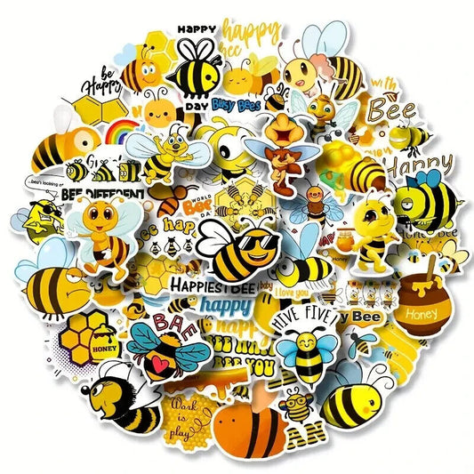 Assorted Bee Sticker Pack - 20 Pcs - Decals for Laptops Phones 🐝