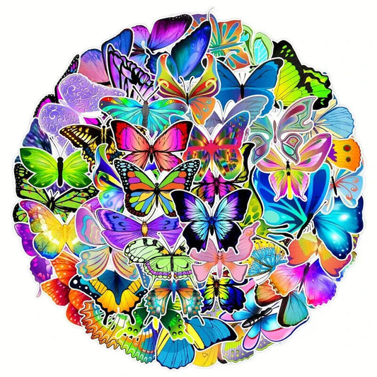 Assorted Butterfly Sticker Pack - 20 Pcs - Decals for Laptops Phones